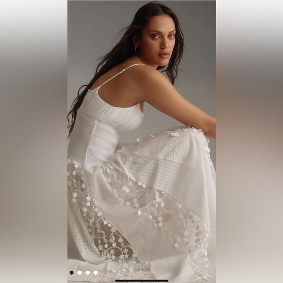 Maeve Dresses & Skirts - Anthropologie Maeve Sleeveless Embellished Smocked Midi Dress